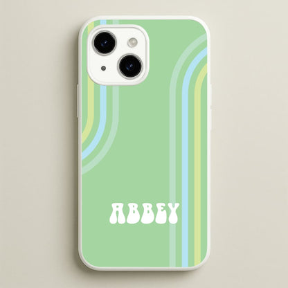 Retro Green Personalised Name  - Personalised Phone Case for iPhone 15