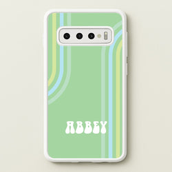 Retro Green Personalised Name  - Personalised Phone Case for Galaxy S10 Plus