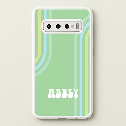 Retro Green Personalised Name  - Personalised Phone Case for Galaxy S10 Plus