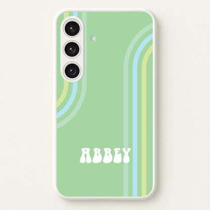 Retro Green Personalised Name  - Personalised Phone Case for Galaxy S25