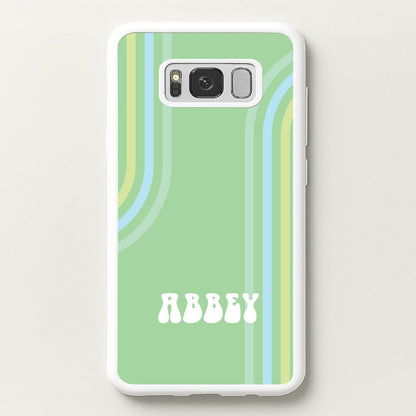 Retro Green Personalised Name  - Personalised Phone Case for Galaxy S8 Plus