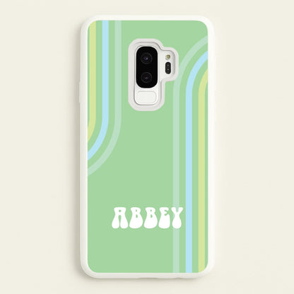 Retro Green Personalised Name  - Personalised Phone Case for Galaxy S9 Plus