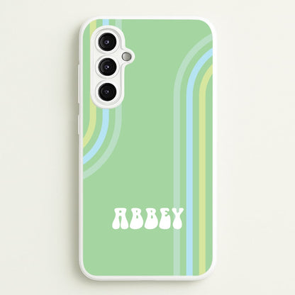 Retro Green Personalised Name  - Personalised Phone Case for Galaxy A14