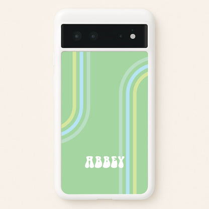 Retro Green Personalised Name  - Personalised Phone Case for Google Pixel 6