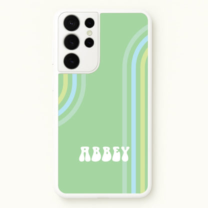 Retro Green Personalised Name  - Personalised Phone Case for Galaxy S21 Ultra