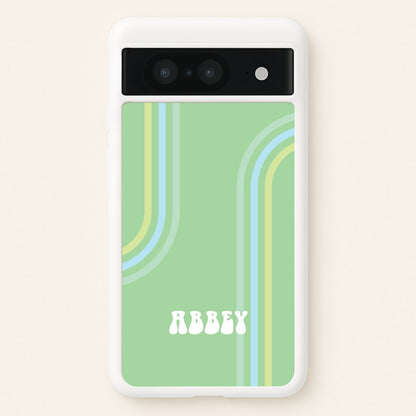 Retro Green Personalised Name  - Personalised Phone Case for Google Pixel 8
