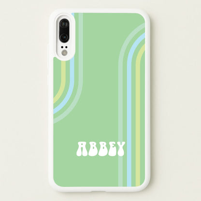 Retro Green Personalised Name  - Personalised Phone Case for Huawei P20