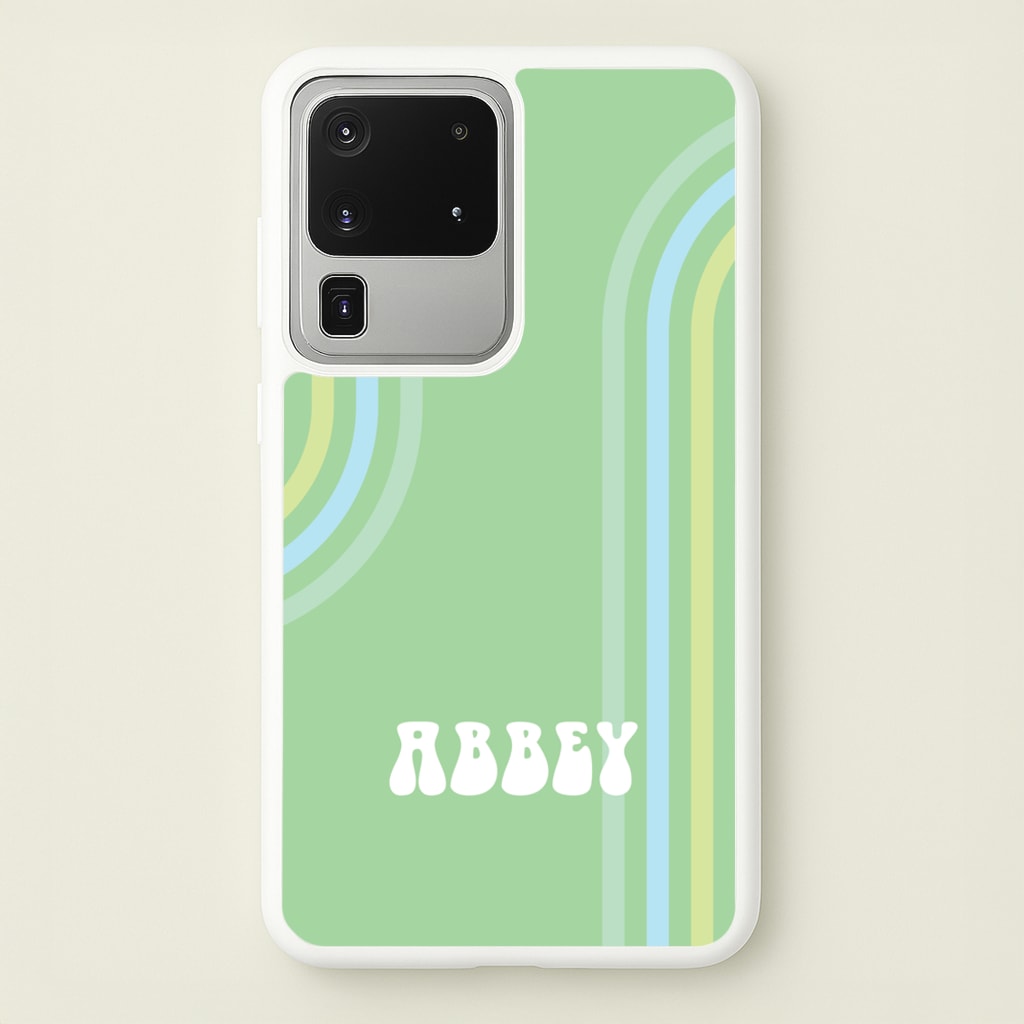Retro Green Personalised Name  - Personalised Phone Case for Galaxy S20 Ultra