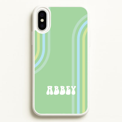 Retro Green Personalised Name  - Personalised Phone Case for iPhone XS Max
