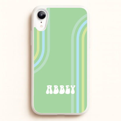 Retro Green Personalised Name  - Personalised Phone Case for iPhone XR