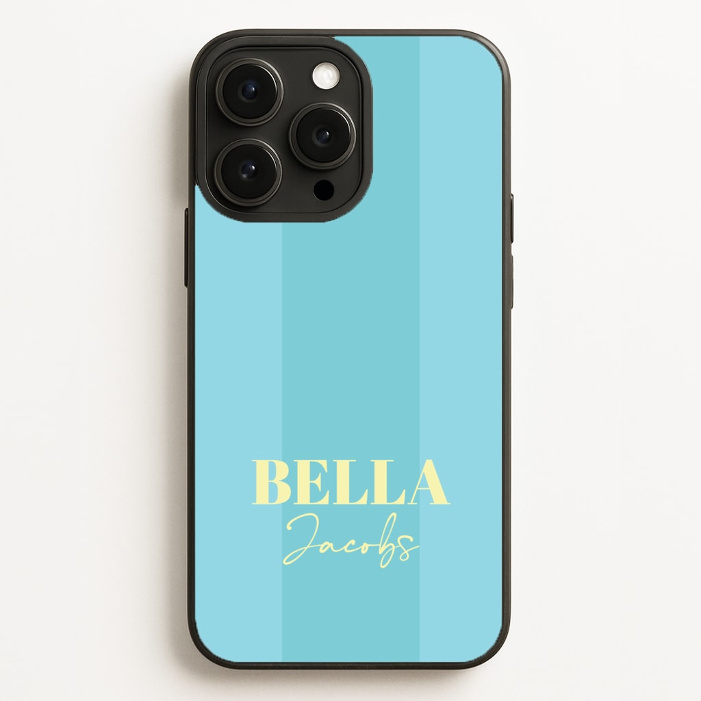Blue Stripe Personalised Name Phone Case