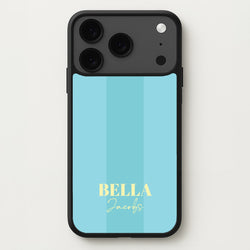 Blue Stripe Personalised Name Phone Case for iPhone 17 Pro