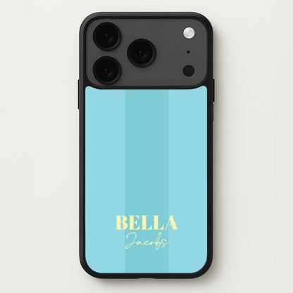 Blue Stripe Personalised Name Phone Case for iPhone 17 Pro