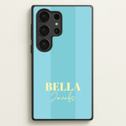 Blue Stripe Personalised Name  - Personalised Phone Case for Galaxy S25 Ultra