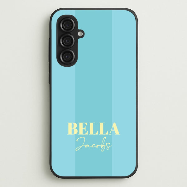 Blue Stripe Personalised Name  - Personalised Phone Case for Galaxy S23FE
