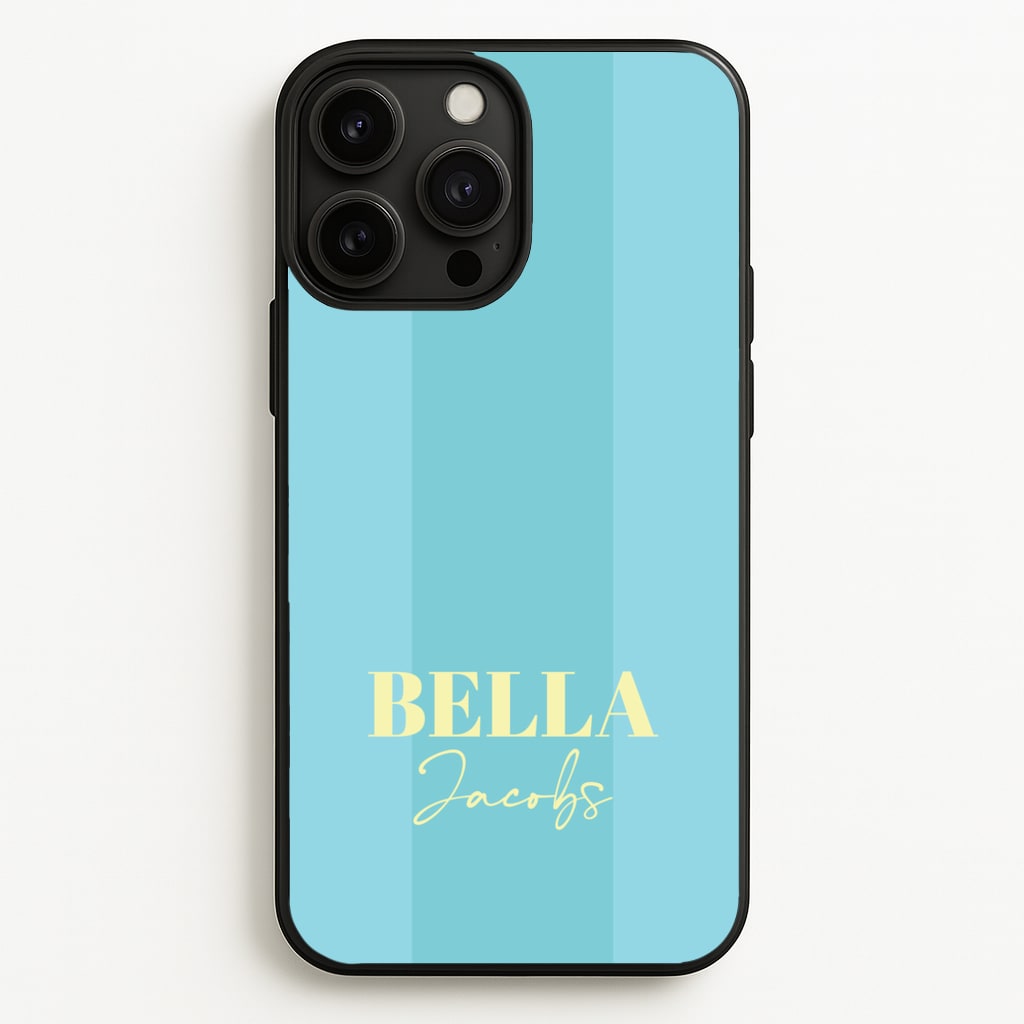 Blue Stripe Personalised Name  - Personalised Phone Case for iPhone 13 Pro Max