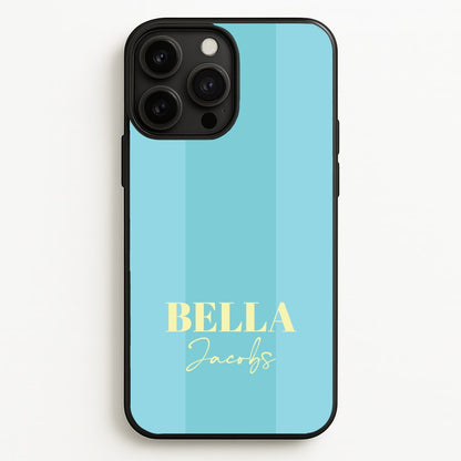 Blue Stripe Personalised Name  - Personalised Phone Case for iPhone 13 Pro Max