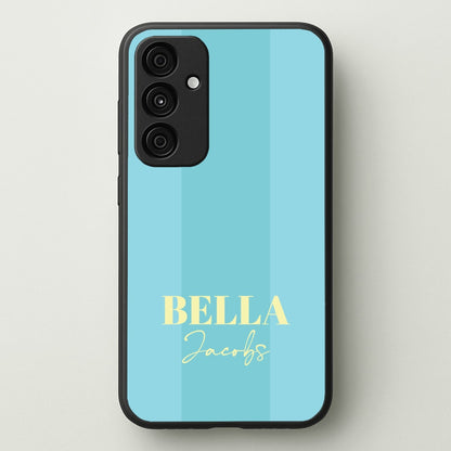 Blue Stripe Personalised Name  - Personalised Phone Case for Galaxy A15