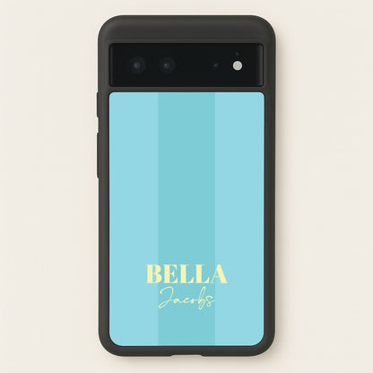 Blue Stripe Personalised Name  - Personalised Phone Case for Google Pixel 6