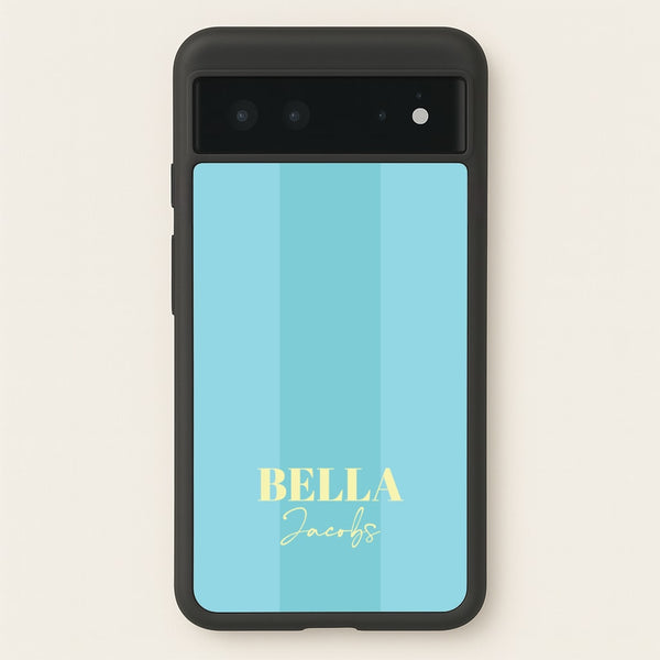 Blue Stripe Personalised Name  - Personalised Phone Case for Google Pixel 6