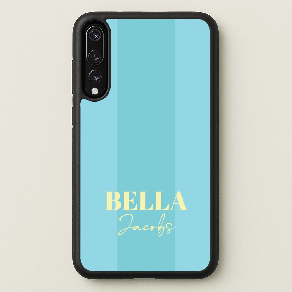 Blue Stripe Personalised Name  - Personalised Phone Case for Huawei P20 Pro