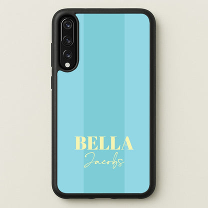 Blue Stripe Personalised Name  - Personalised Phone Case for Huawei P20 Pro