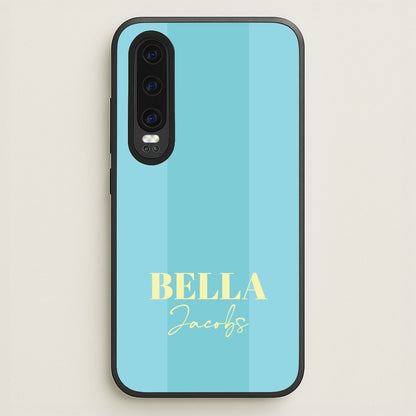 Blue Stripe Personalised Name  - Personalised Phone Case for Huawei P30