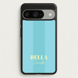 Blue Stripe Personalised Name Phone Case for Google Pixel 10 / 10 Pro