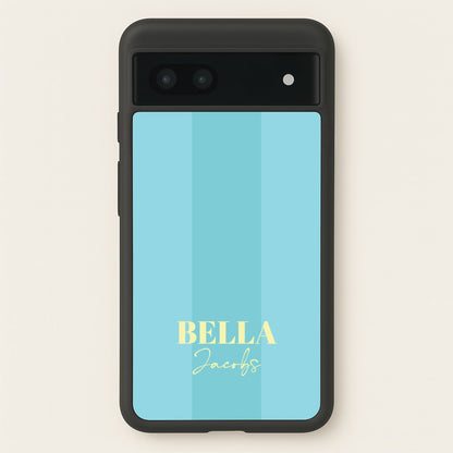 Blue Stripe Personalised Name  - Personalised Phone Case for Google Pixel 6a