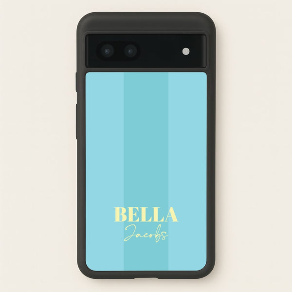 Blue Stripe Personalised Name  - Personalised Phone Case for Google Pixel 6a