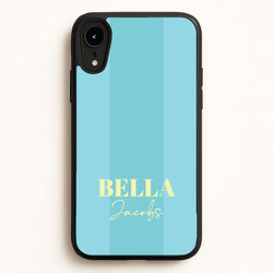 Blue Stripe Personalised Name  - Personalised Phone Case for iPhone XR