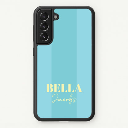 Blue Stripe Personalised Name  - Personalised Phone Case for Galaxy S21 Plus