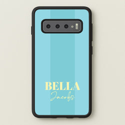 Blue Stripe Personalised Name  - Personalised Phone Case for Galaxy S10 Plus