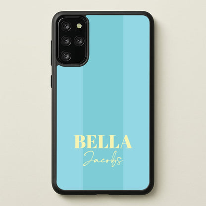 Blue Stripe Personalised Name  - Personalised Phone Case for Galaxy S20 Plus
