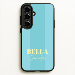 Blue Stripe Personalised Name  - Personalised Phone Case for Galaxy A56