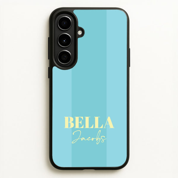 Blue Stripe Personalised Name  - Personalised Phone Case for Galaxy A56