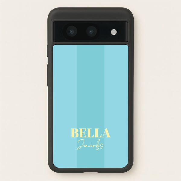Blue Stripe Personalised Name  - Personalised Phone Case for Google Pixel 8a