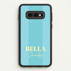 Blue Stripe Personalised Name  - Personalised Phone Case for Galaxy S10e