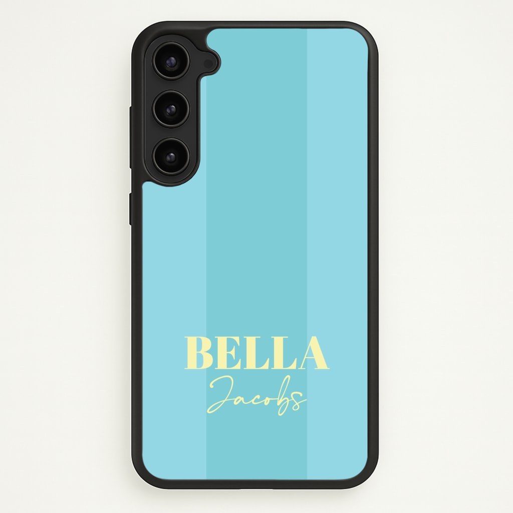 Blue Stripe Personalised Name  - Personalised Phone Case for Galaxy S23 Plus