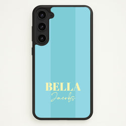 Blue Stripe Personalised Name  - Personalised Phone Case for Galaxy S23 Plus