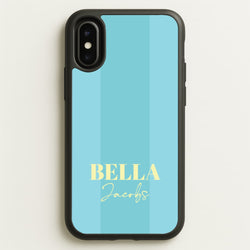 Blue Stripe Personalised Name  - Personalised Phone Case for iPhone X / XS