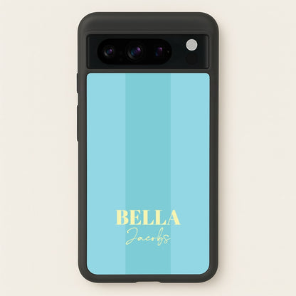 Blue Stripe Personalised Name  - Personalised Phone Case for Google Pixel 8 Pro