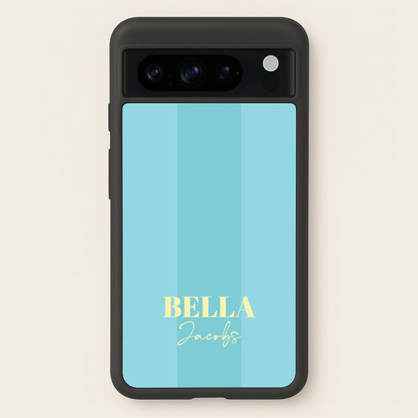 Blue Stripe Personalised Name  - Personalised Phone Case for Google Pixel 8 Pro