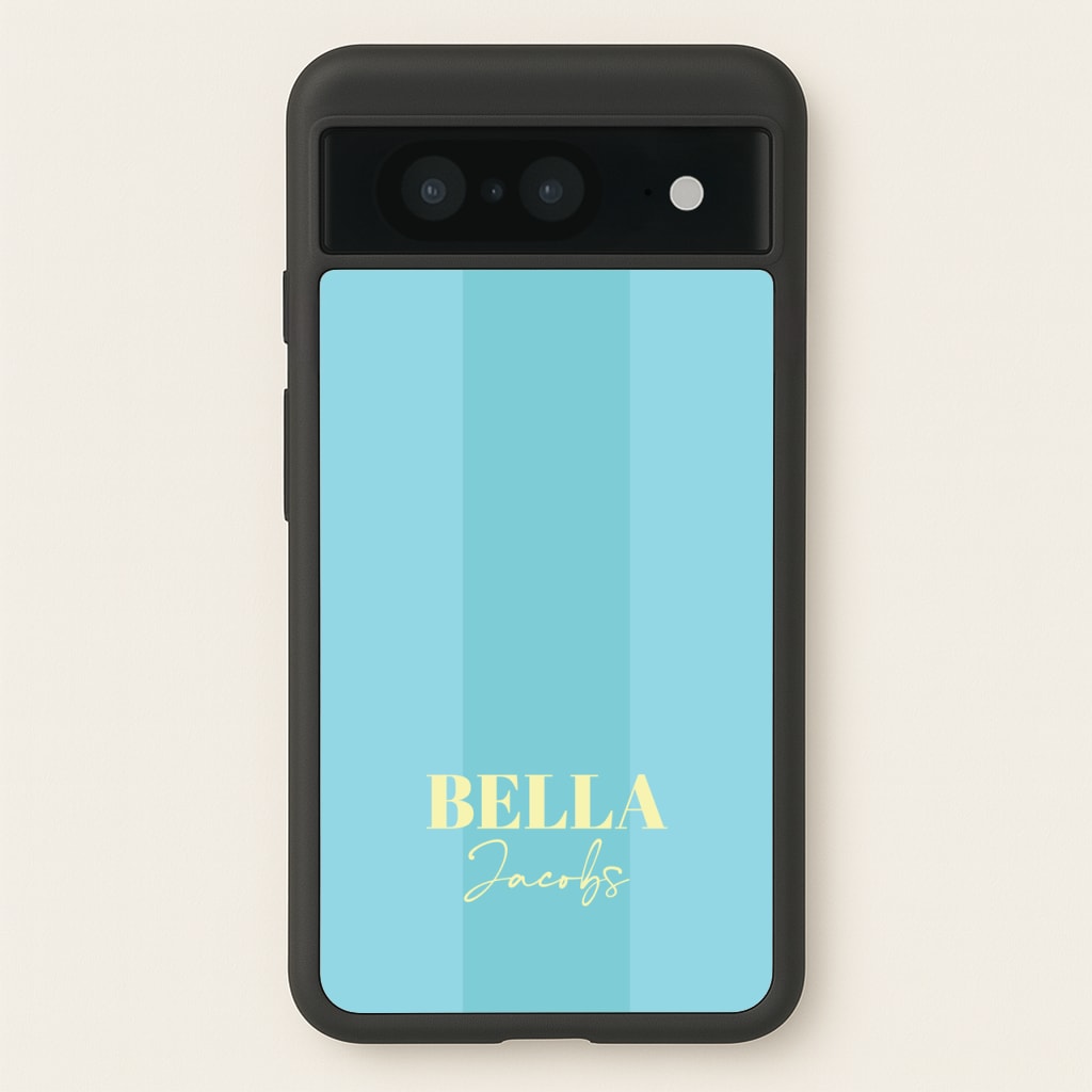 Blue Stripe Personalised Name  - Personalised Phone Case for Google Pixel 8