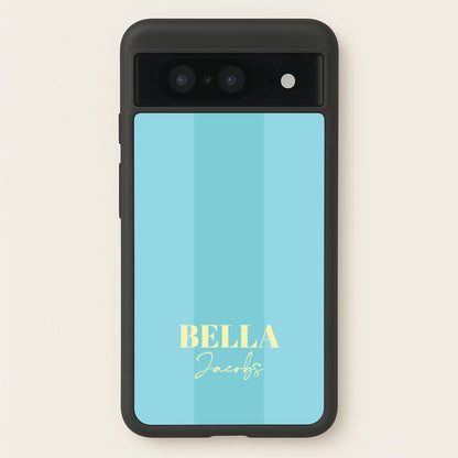 Blue Stripe Personalised Name  - Personalised Phone Case for Google Pixel 8