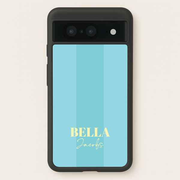 Blue Stripe Personalised Name  - Personalised Phone Case for Google Pixel 8