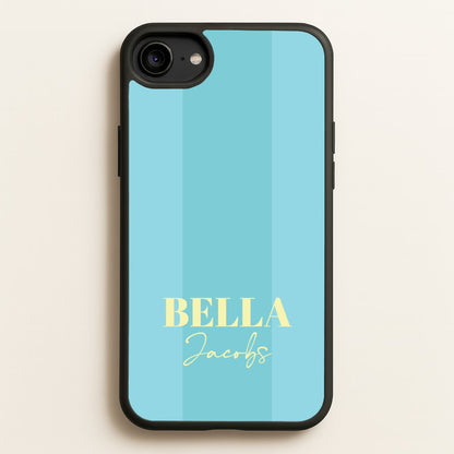 Blue Stripe Personalised Name  - Personalised Phone Case for iPhone 6 / 7 / 8 / SE