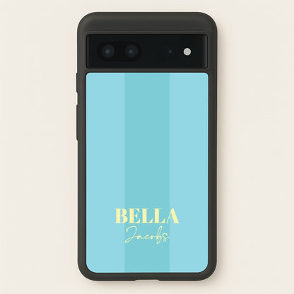 Blue Stripe Personalised Name  - Personalised Phone Case for Google Pixel 7