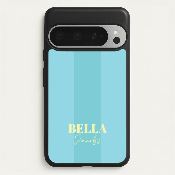Blue Stripe Personalised Name  - Personalised Phone Case for Google Pixel 9 Pro XL