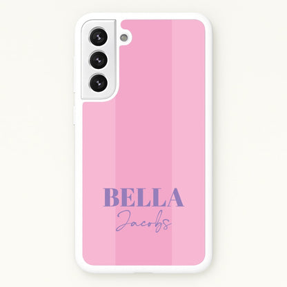 Pink Stripe Personalised Name  - Personalised Phone Case for Galaxy S22 Plus